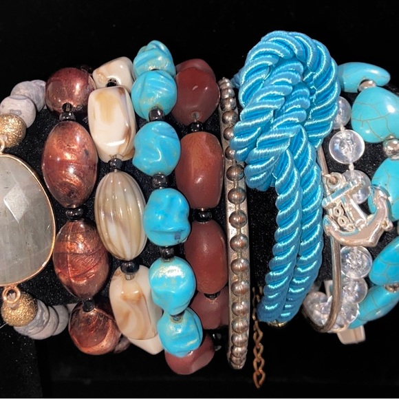 SOLD:  2.  Curated Stack of Seven New and Vintage Bracelets - Picture 2 of 3